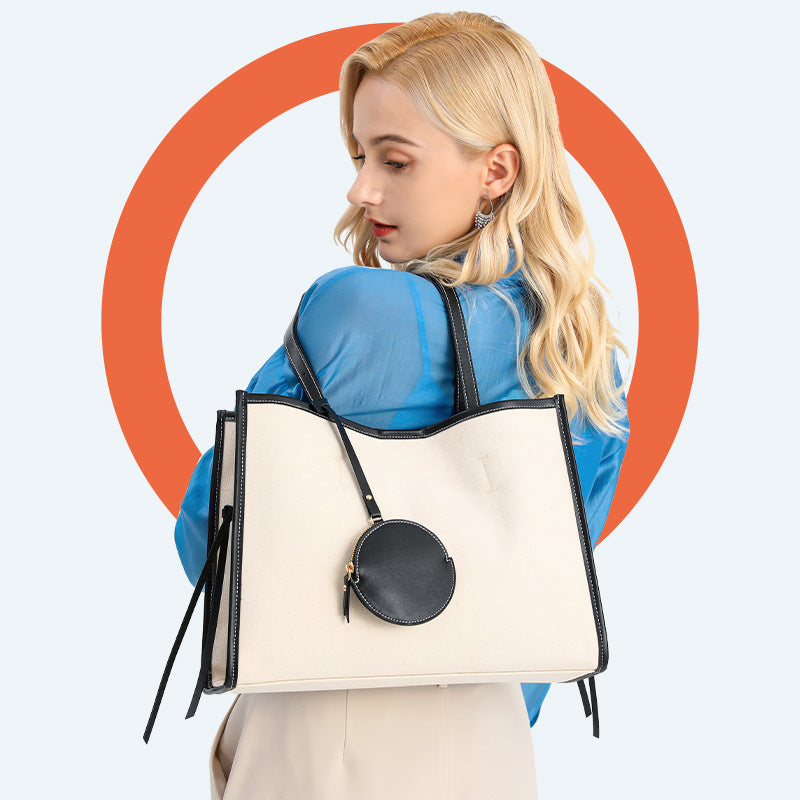 Women’s Canvas Tote Bags in Beige image 2