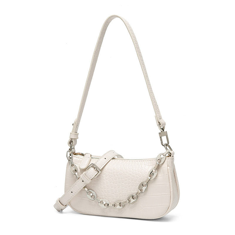 Women’s Croc Print Baguette Bags with Chains image 2