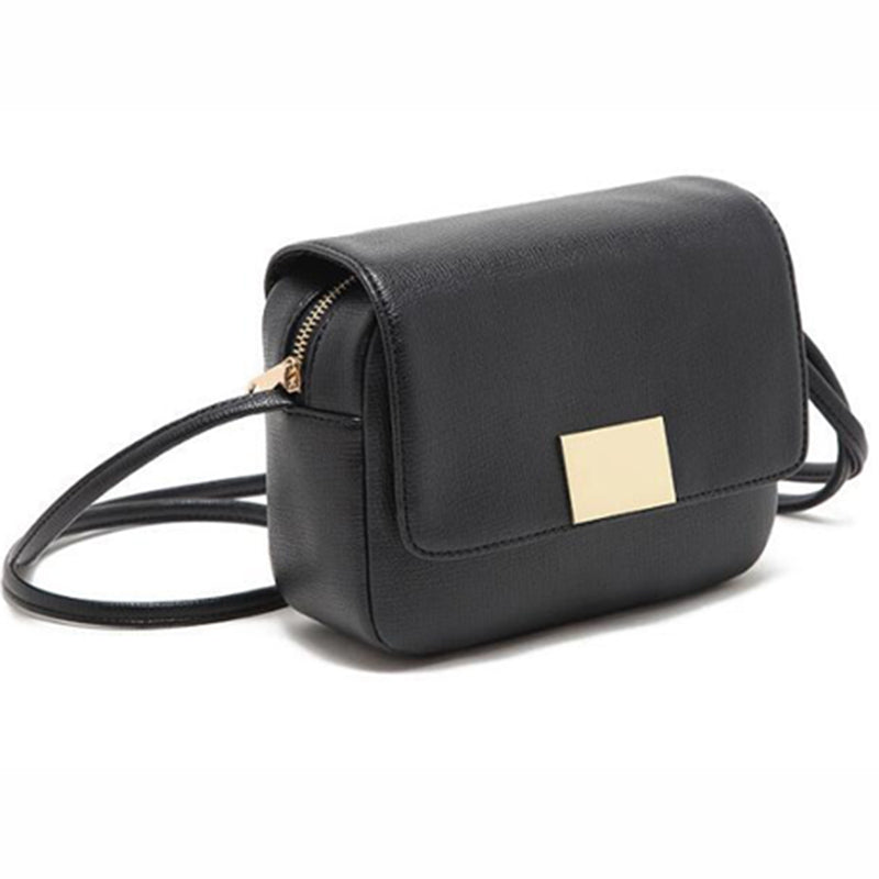 Women’s Black Flap Crossbody Bag in Vegan Leather image 2