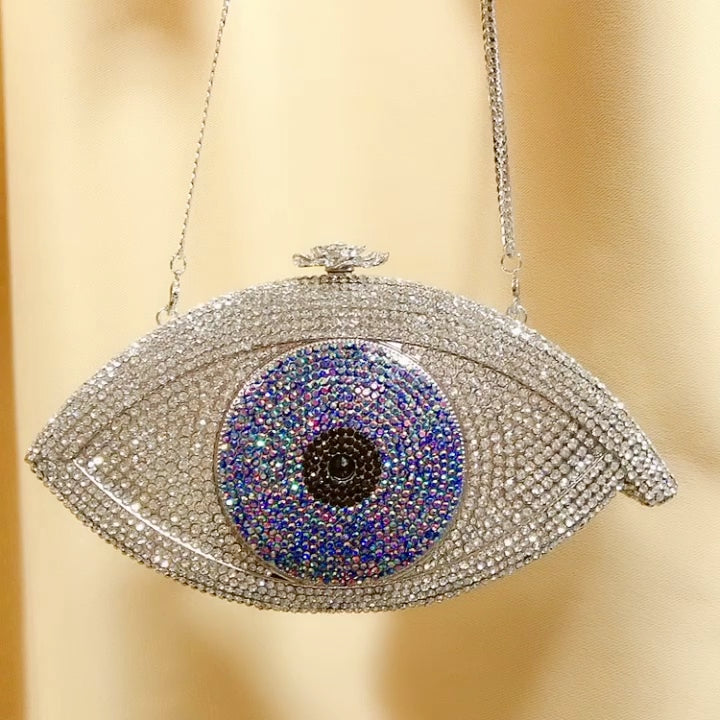 Women’s EYE SEE U Rhinestone Evening Clutch bags Handmade image 6