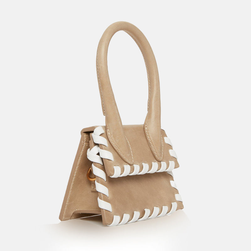 Women’s Braided Trim Mini Top Handle Bags in Vegan Leather image 2