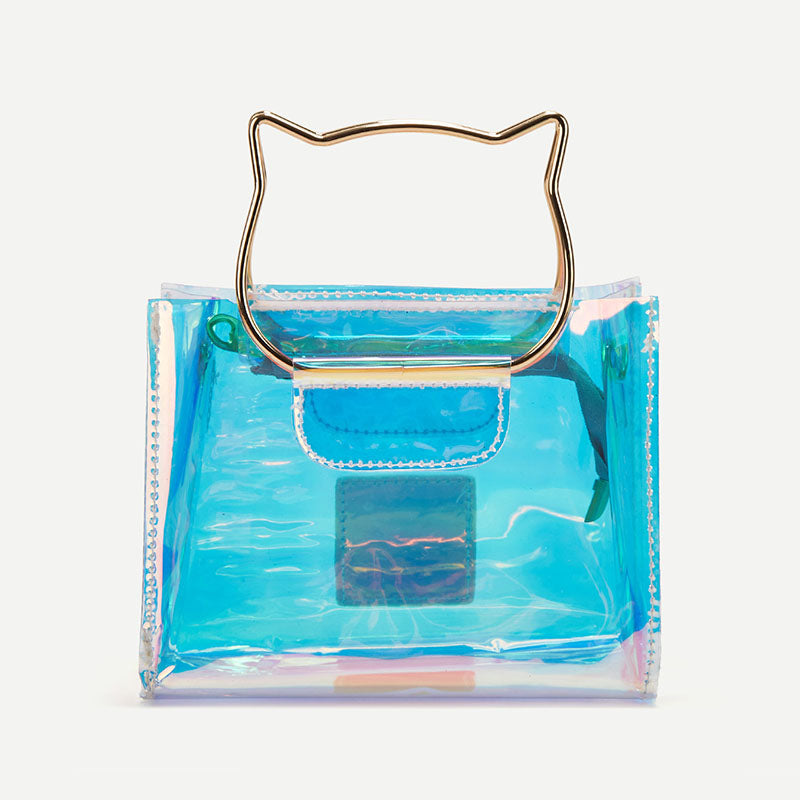 Women’s Cute Holographic Clear Handbags with Crossbody Chains image 3