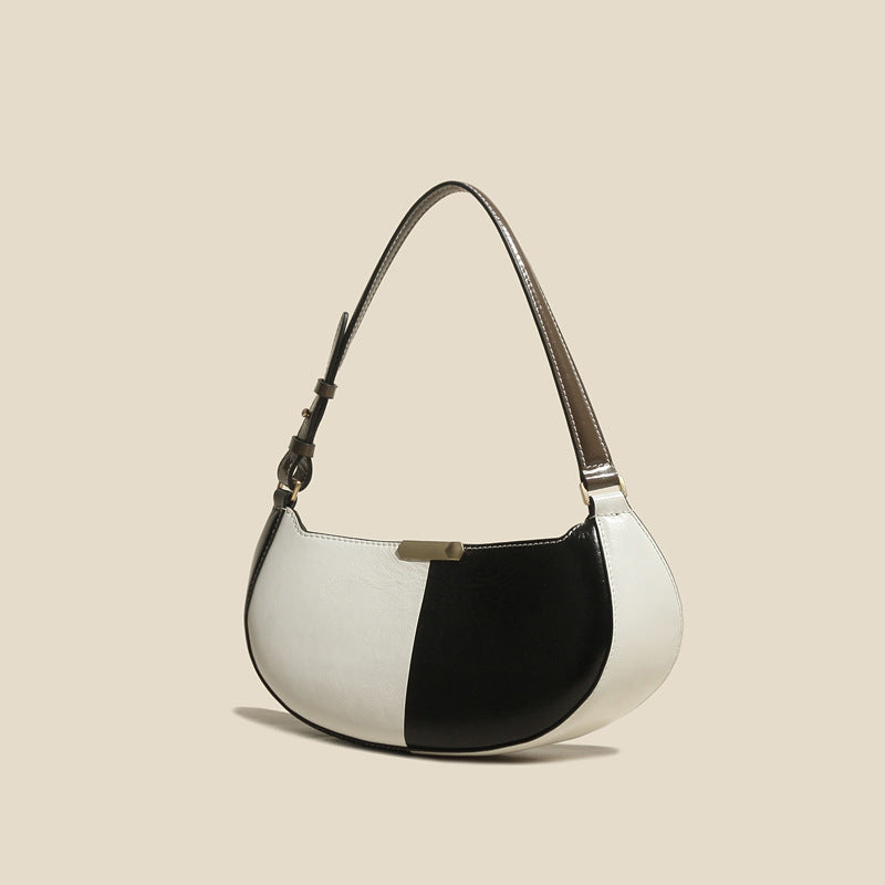 Women’s Black N White Baguette Bags in Genuine Leather image 3