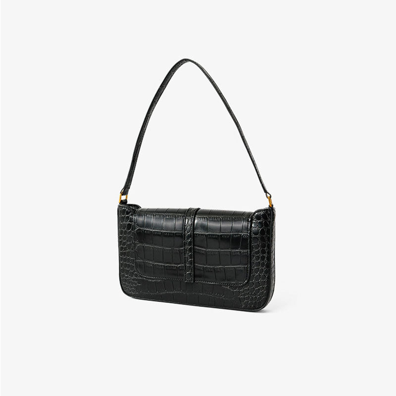 Women’s Croc Print Flap Baguette Bags in Vegan Leather image 3