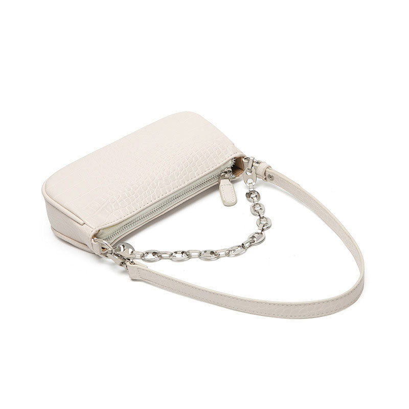 Women’s Croc Print Baguette Bags with Chains image 4