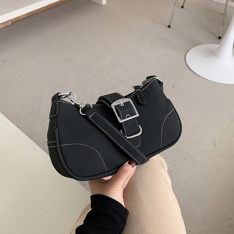 Women’s Buckle Baguette Bags in Vegan Leather image 6