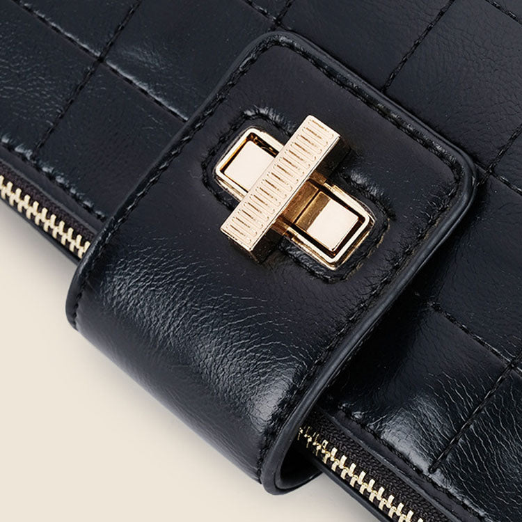 Women’s Black Sqaure Quilted Shoulder Bags with Pearls image 7