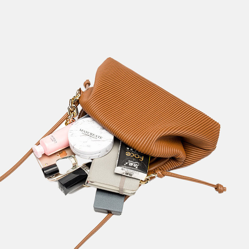 Women’s Chains Striped Pouch Clutch Bags image 3