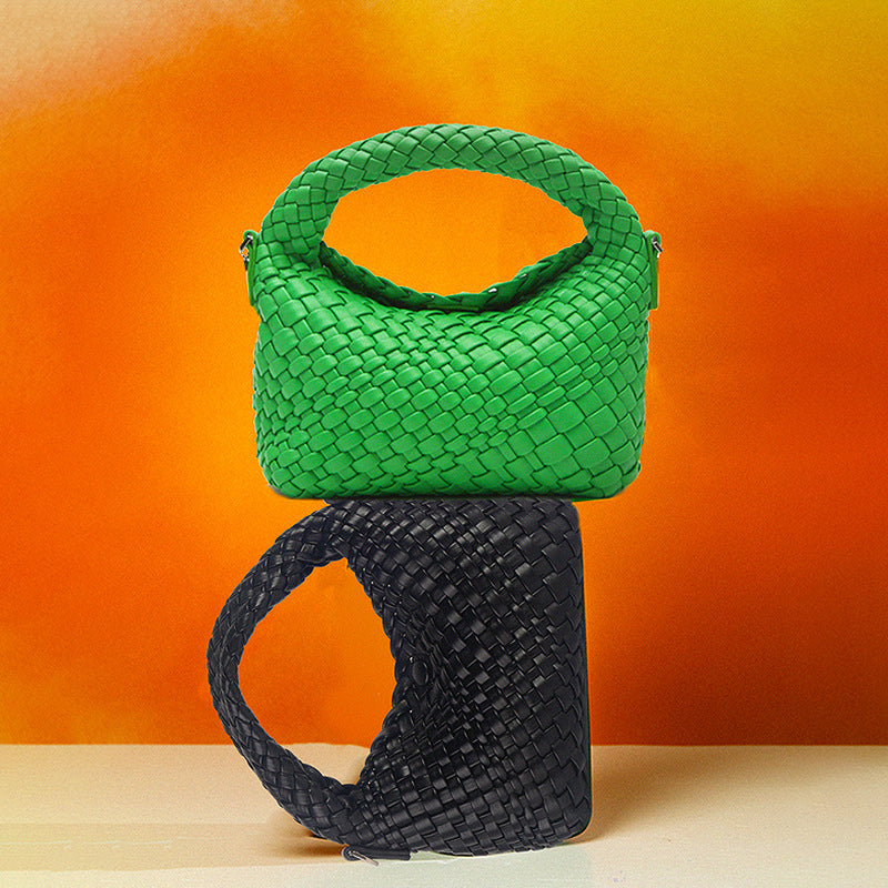 Women’s Braided Top Handle Clutch Bags with Shoulder Straps image 3