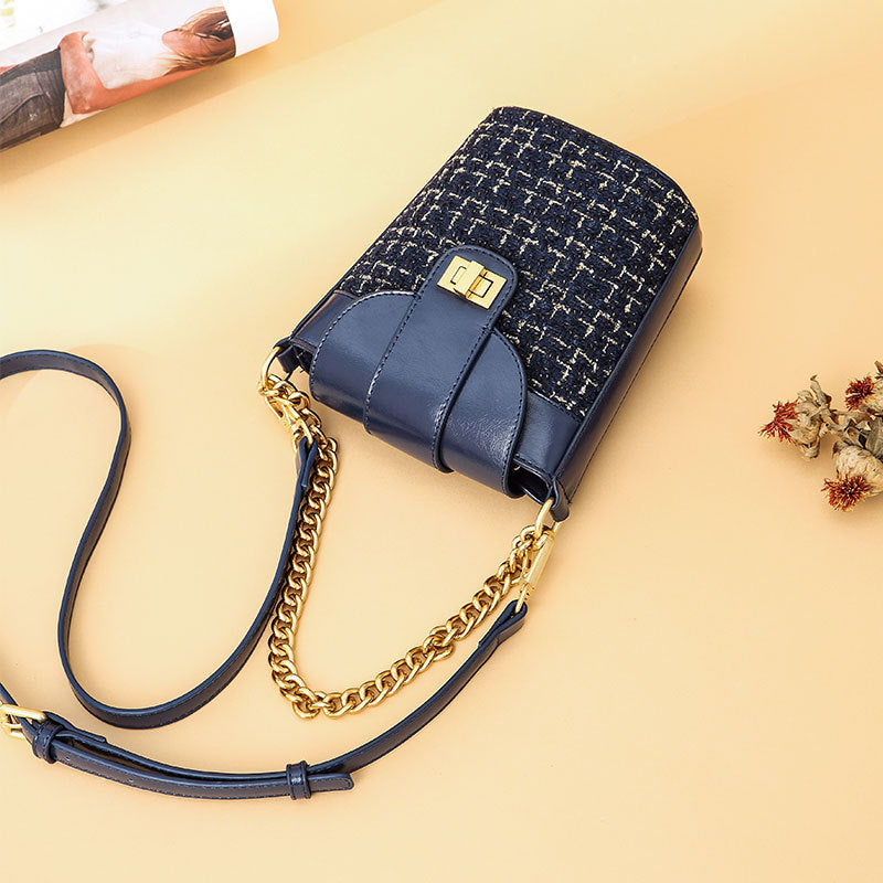 Women’s Braided Mini Crossbody Bucket Bags in Vegan Leather image 3