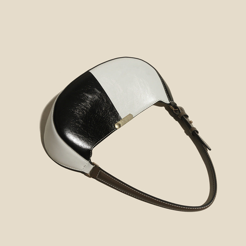 Women’s Black N White Baguette Bags in Genuine Leather image 4