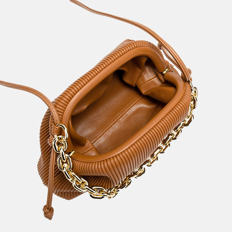 Women’s Chains Striped Pouch Clutch Bags image 4