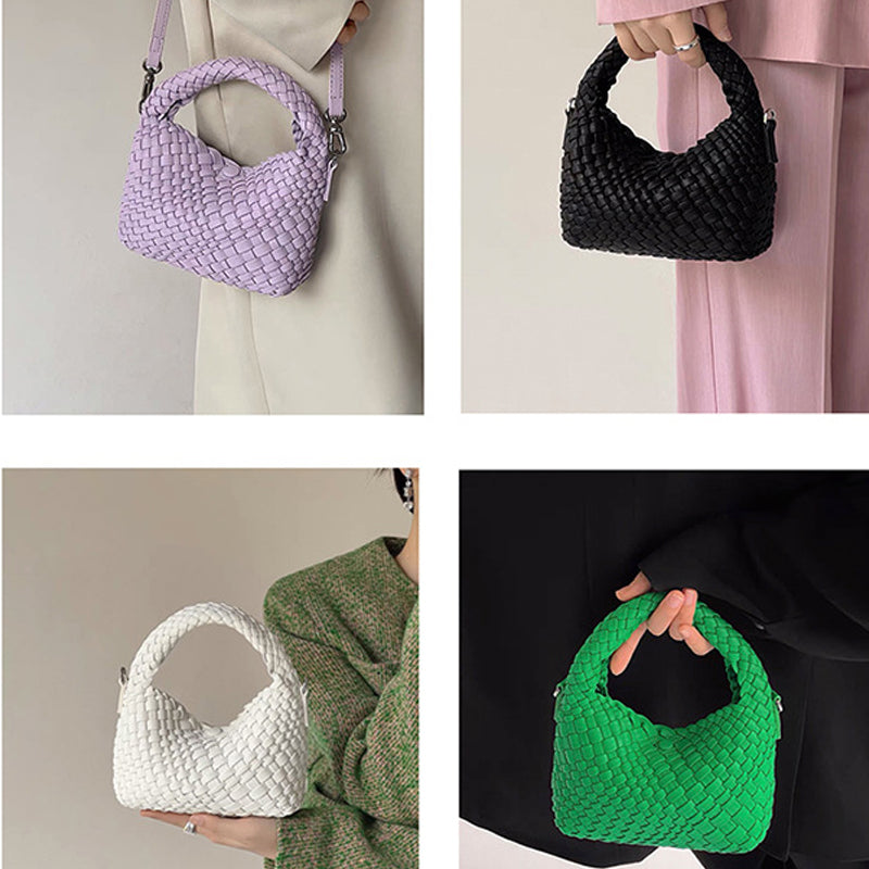 Women’s Braided Top Handle Clutch Bags with Shoulder Straps image 4