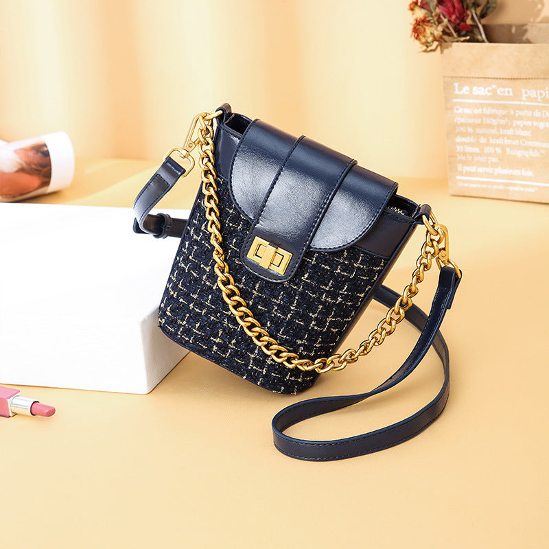 Women’s Braided Mini Crossbody Bucket Bags in Vegan Leather image 5