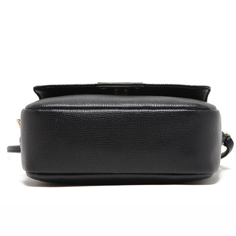 Women’s Black Flap Crossbody Bag in Vegan Leather image 4