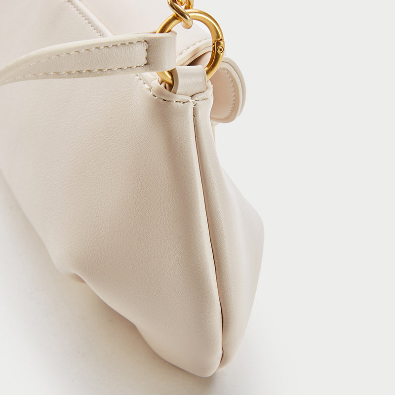 Women’s Chains Vegan Leather Baguette Bags in Ivory image 7