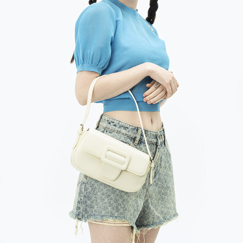 Women’s Flap Baguette Bags in Vegan Leather image 8