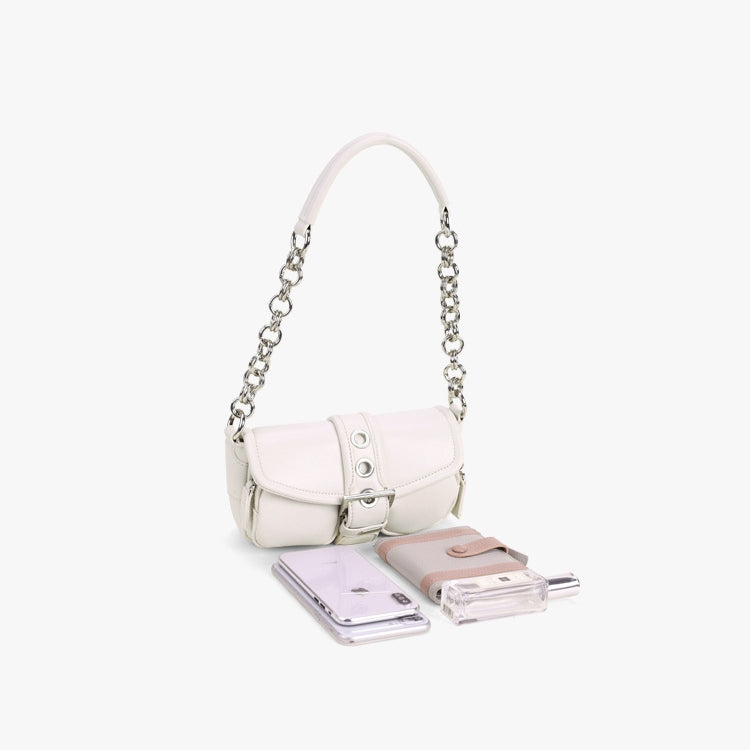 Women’s Chains Buckle Vegan Baguette Bags image 6