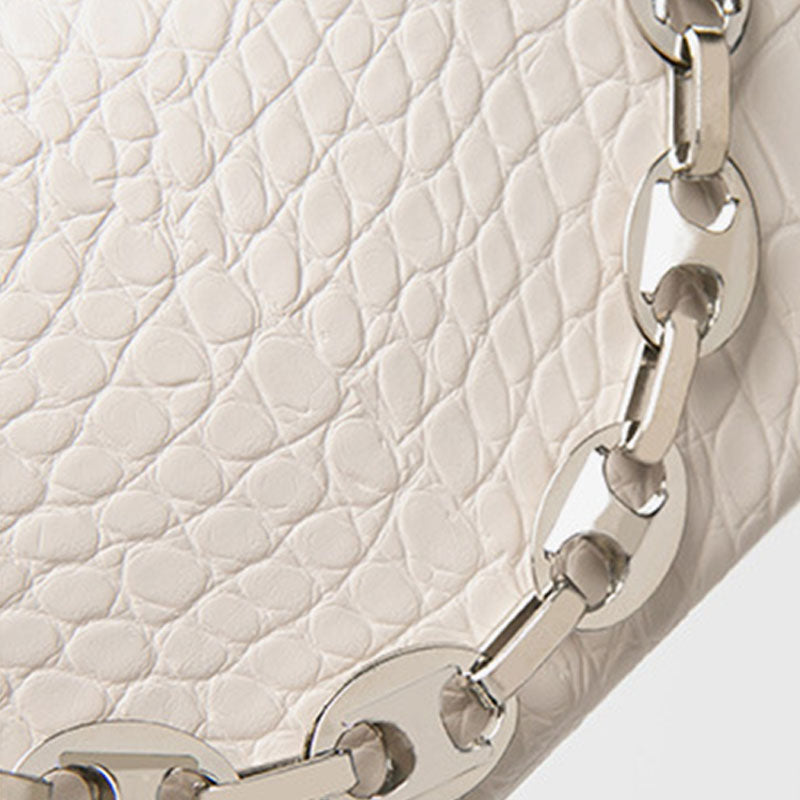 Women’s Croc Print Baguette Bags with Chains image 5