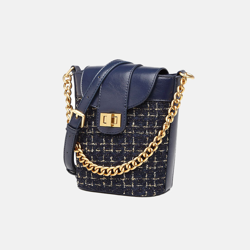 Women’s Braided Mini Crossbody Bucket Bags in Vegan Leather image 2