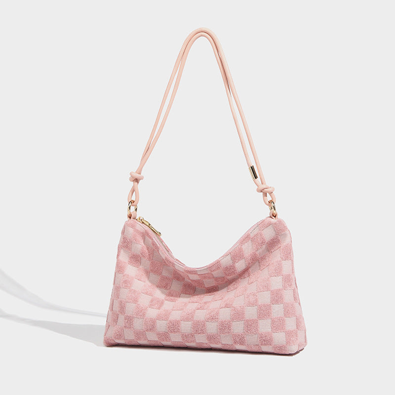 Women’s Checker Hobo Baguette Bags image 2
