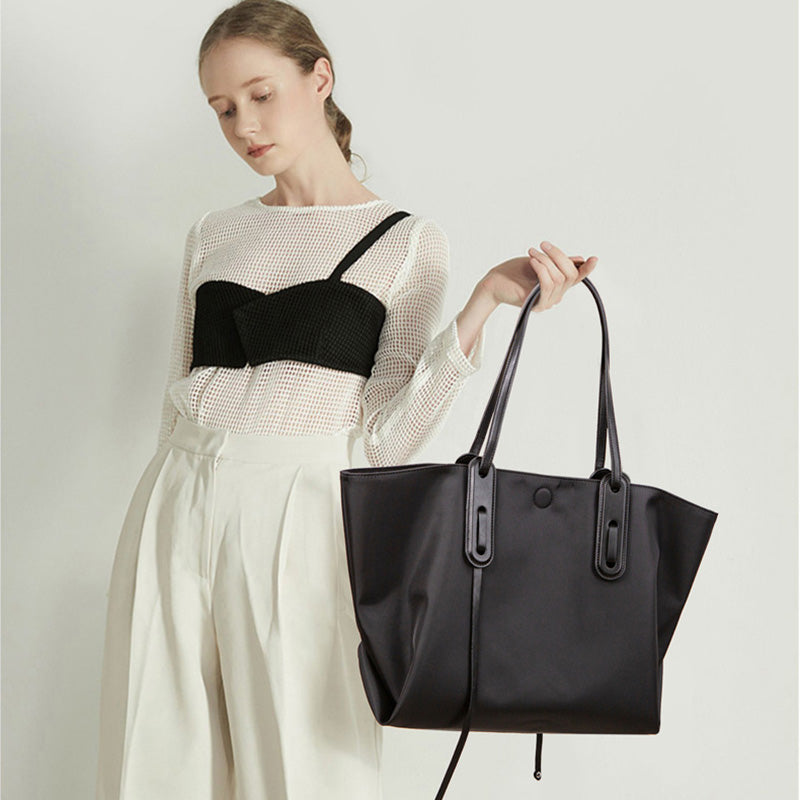 Women’s Black Water Proof Oxford Cloth Large Tote Bags image 4