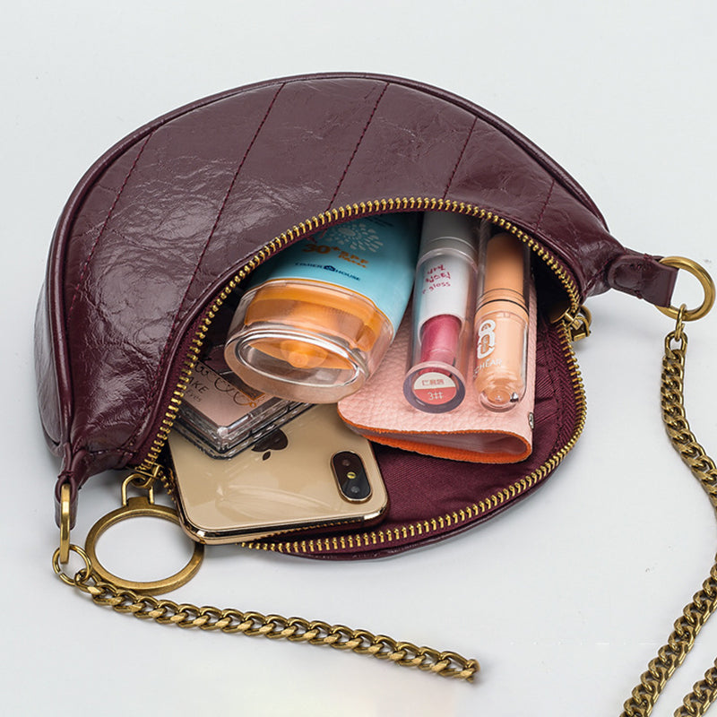 Women’s Chains Wrinkled Vegan Fanny Packs Crossbody Waist Packs image 11