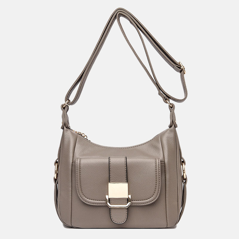 Women’s Buckle Shoulder Messenger Bags in Vegan Leather image 5