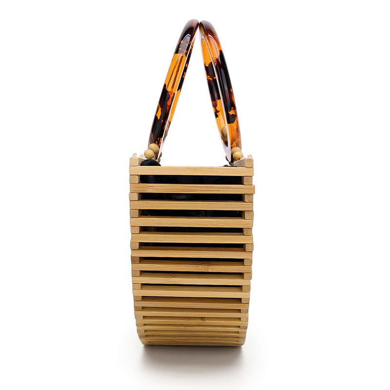Women’s Bamboo Hollow Out Woven Beach Handbags image 5
