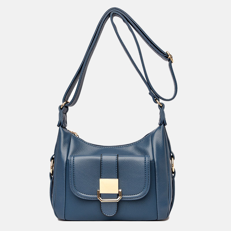 Women’s Buckle Shoulder Messenger Bags in Vegan Leather image 4
