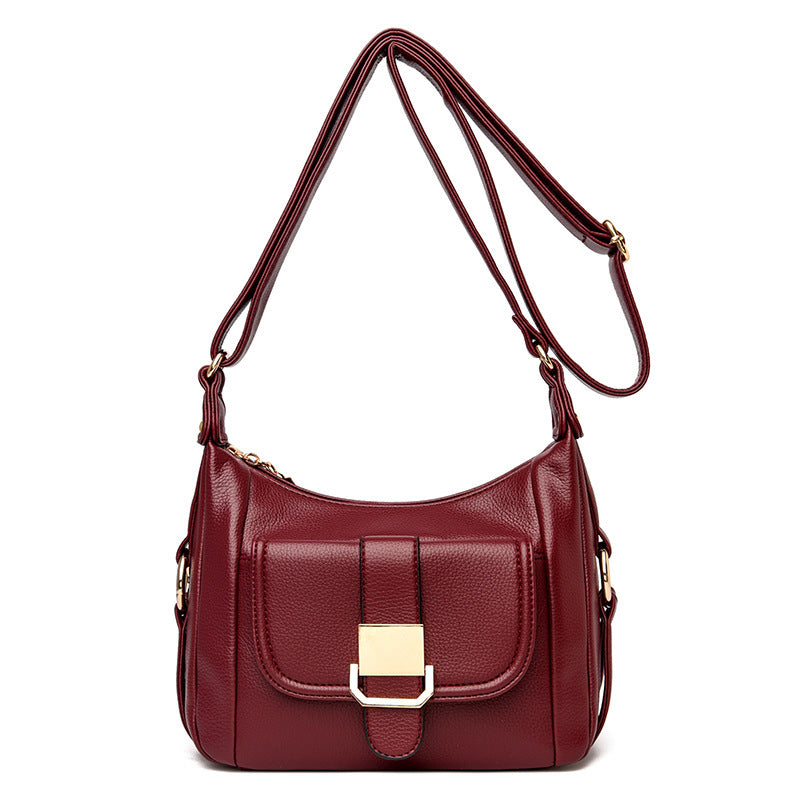 Women’s Buckle Shoulder Messenger Bags in Vegan Leather image 6