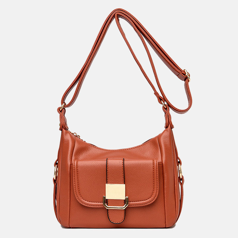 Women’s Buckle Shoulder Messenger Bags in Vegan Leather image 3