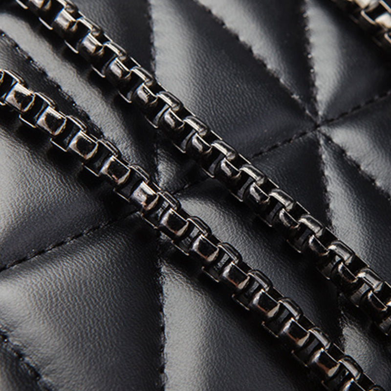 Women’s Black Quilted Crossbody Bag in Vegan Leather image 4