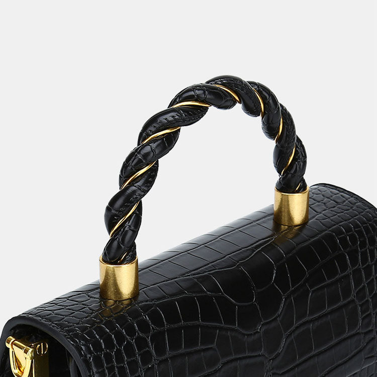 Women’s Croc Print Handbags with Vrossbody Strap in Vegan Leather image 6