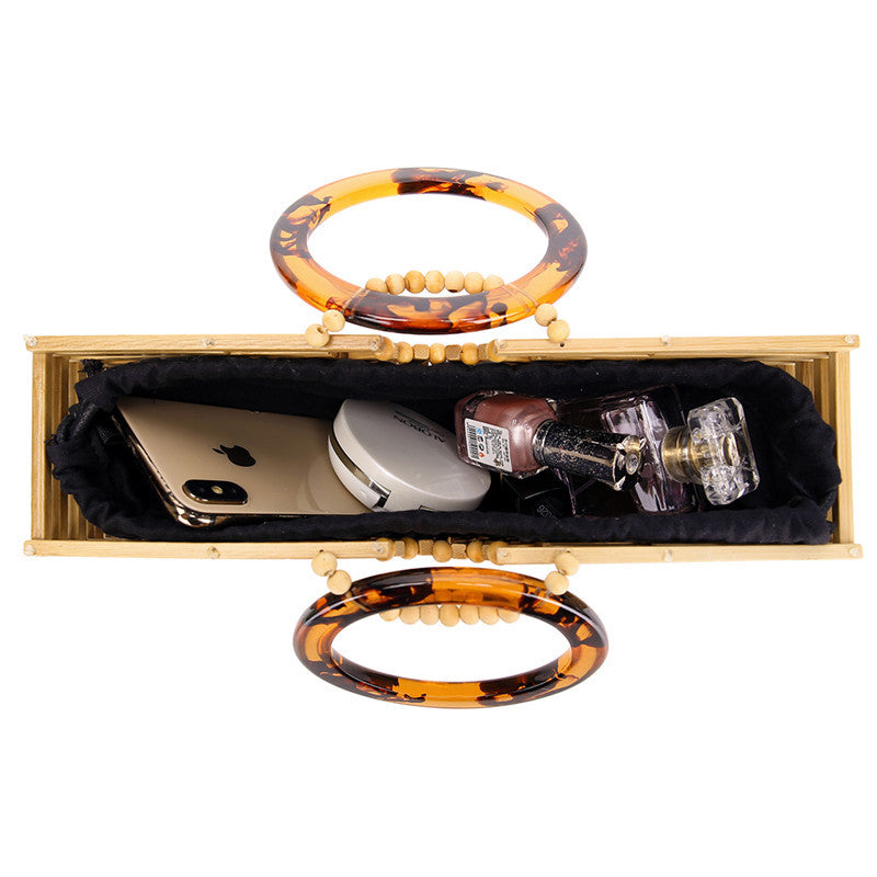 Women’s Bamboo Hollow Out Woven Beach Handbags image 7