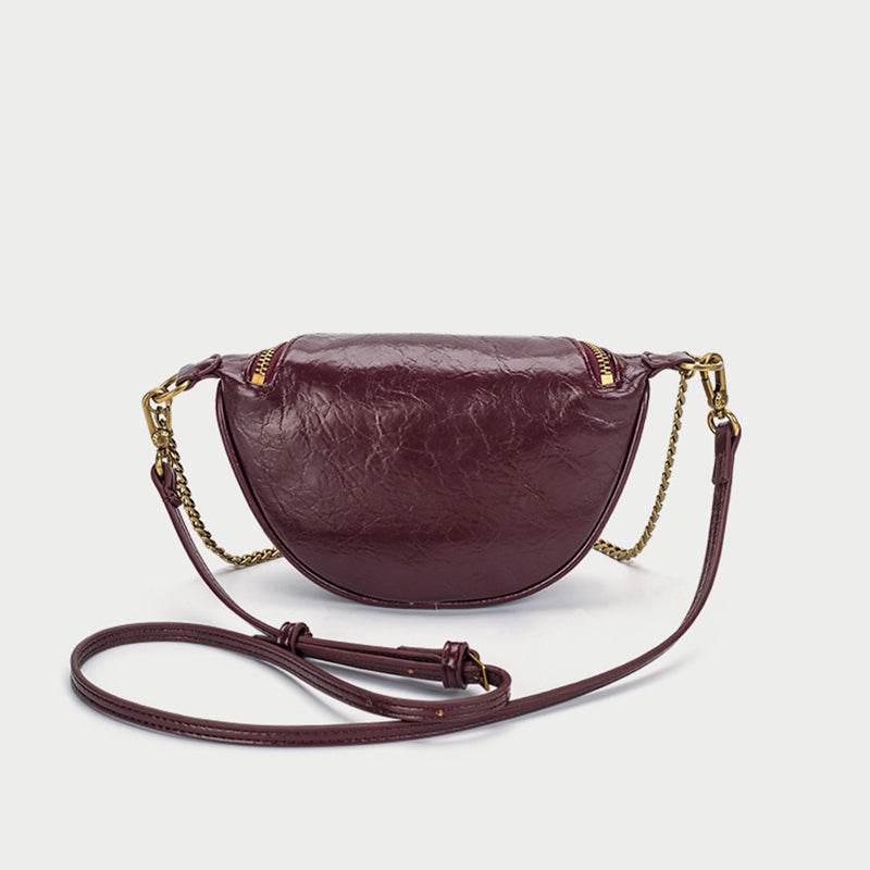 Women’s Chains Wrinkled Vegan Fanny Packs Crossbody Waist Packs image 8