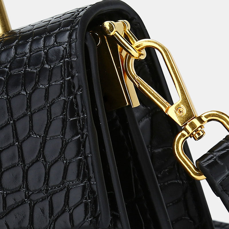 Women’s Croc Print Handbags with Vrossbody Strap in Vegan Leather image 5