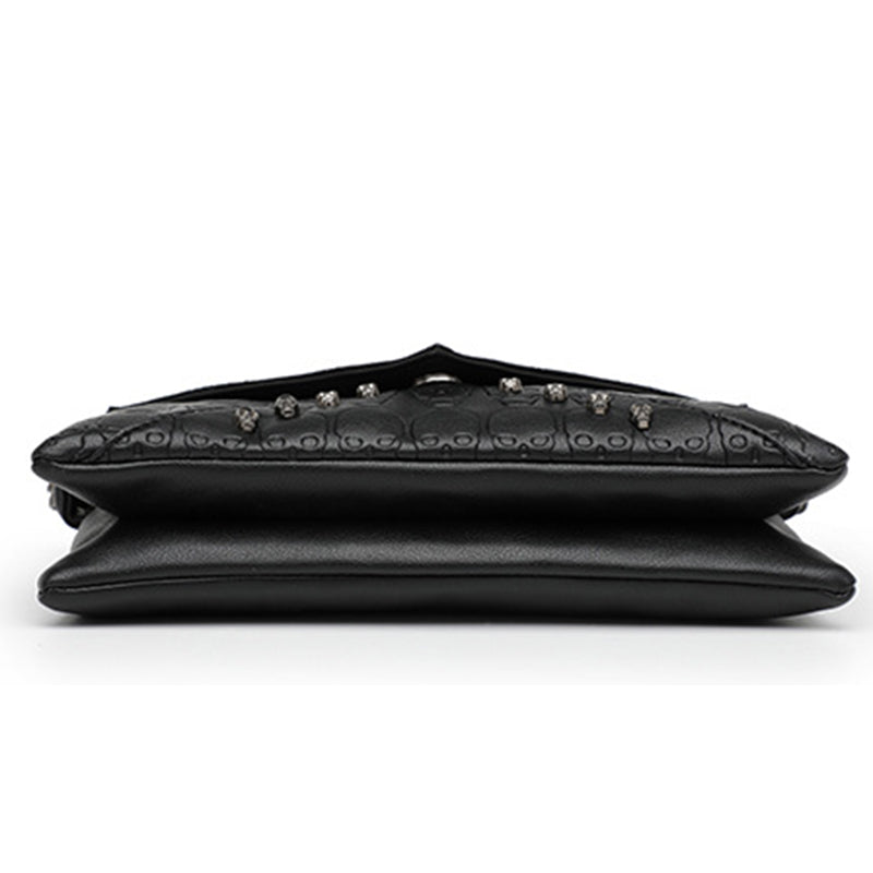 Women’s Black Skulls Envelope Clutch Bag with Shoulder Strap image 5