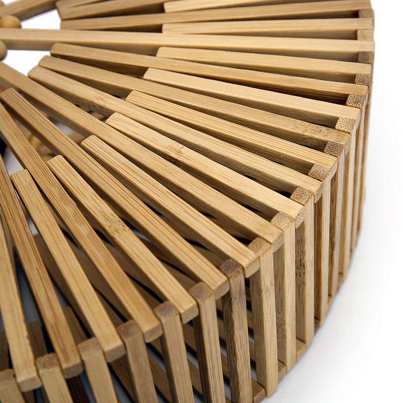 Women’s Bamboo Hollow Out Woven Beach Handbags image 9