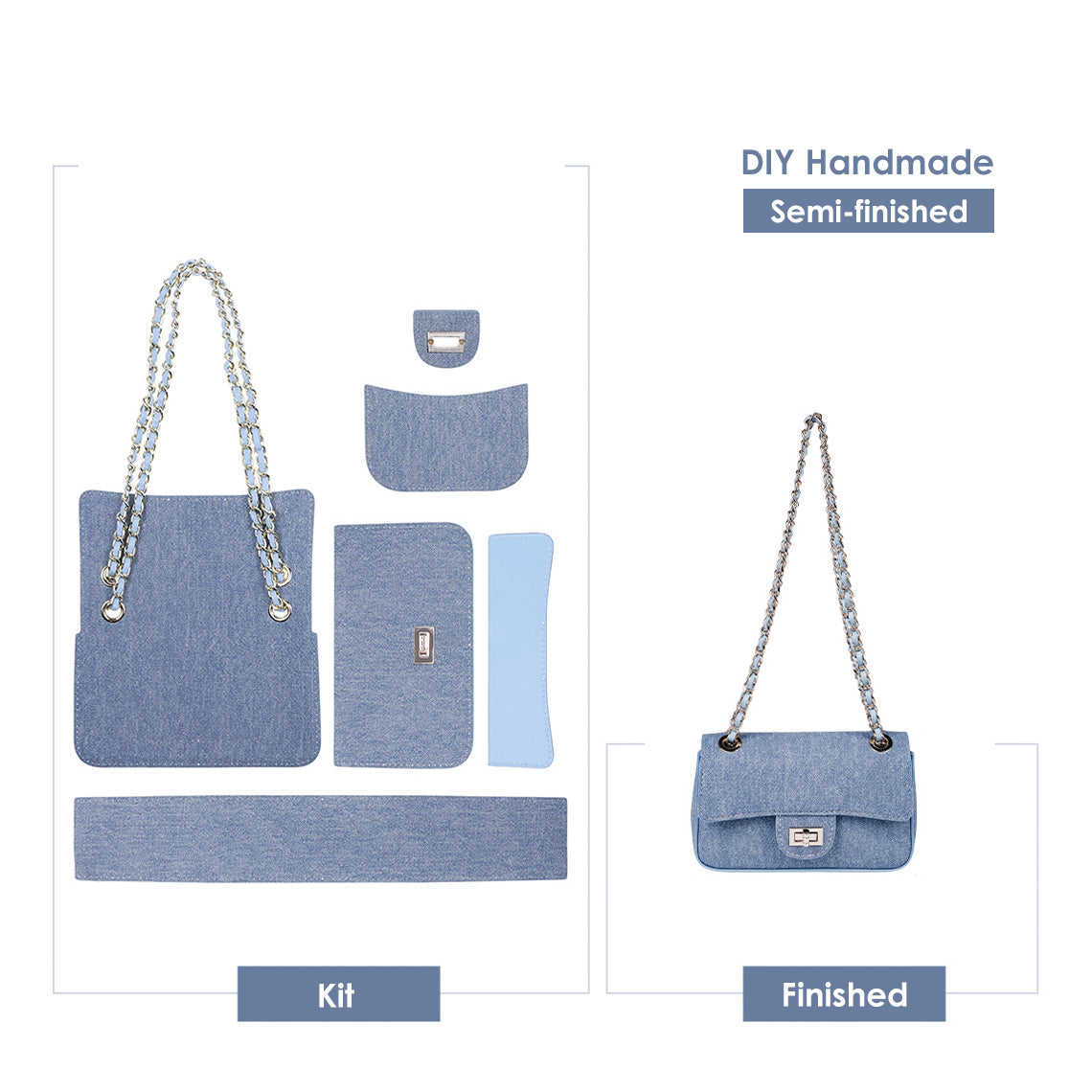 Wirkin® Leather Denim Small Chain Bag DIY Kits