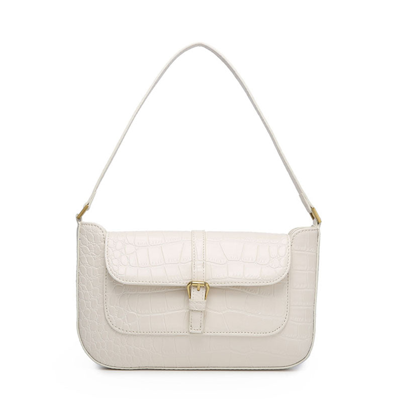 Women’s Croc Print Flap Baguette Bags in Vegan Leather image 8