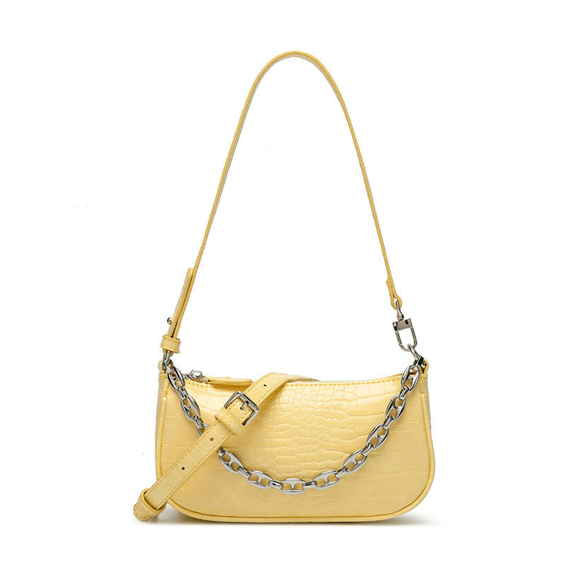 Women’s Croc Print Baguette Bags with Chains image 7