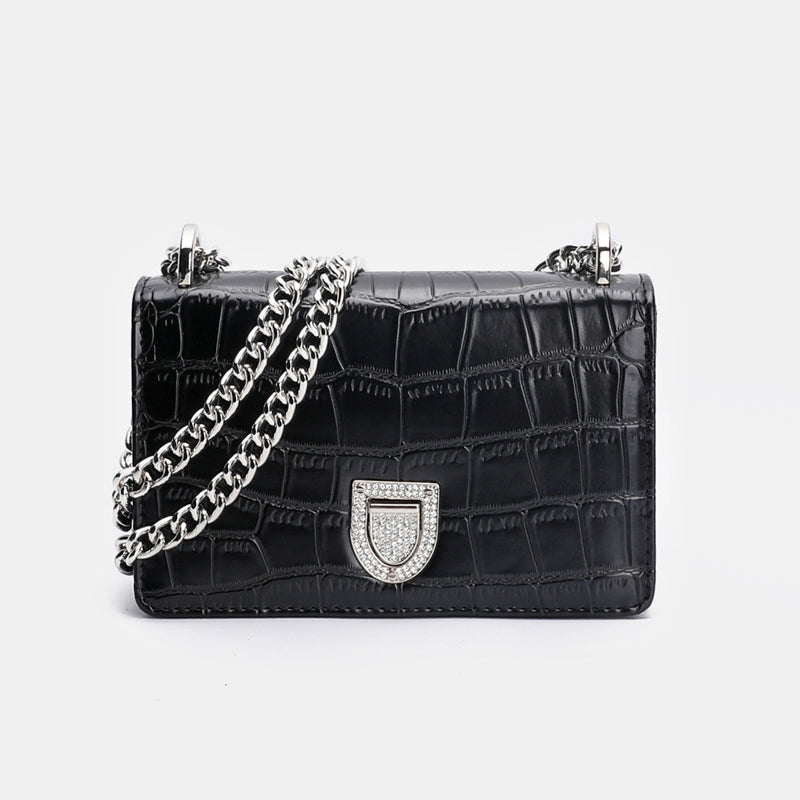 Women’s Croc Print Crossbody Bags in Vegan Leather image 8