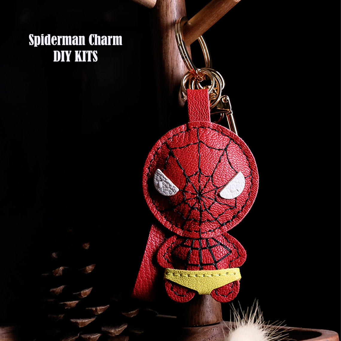 DIY Keychain Making Kit | Spiderman Superhero Leather Keyring Handmade - Wirkin™