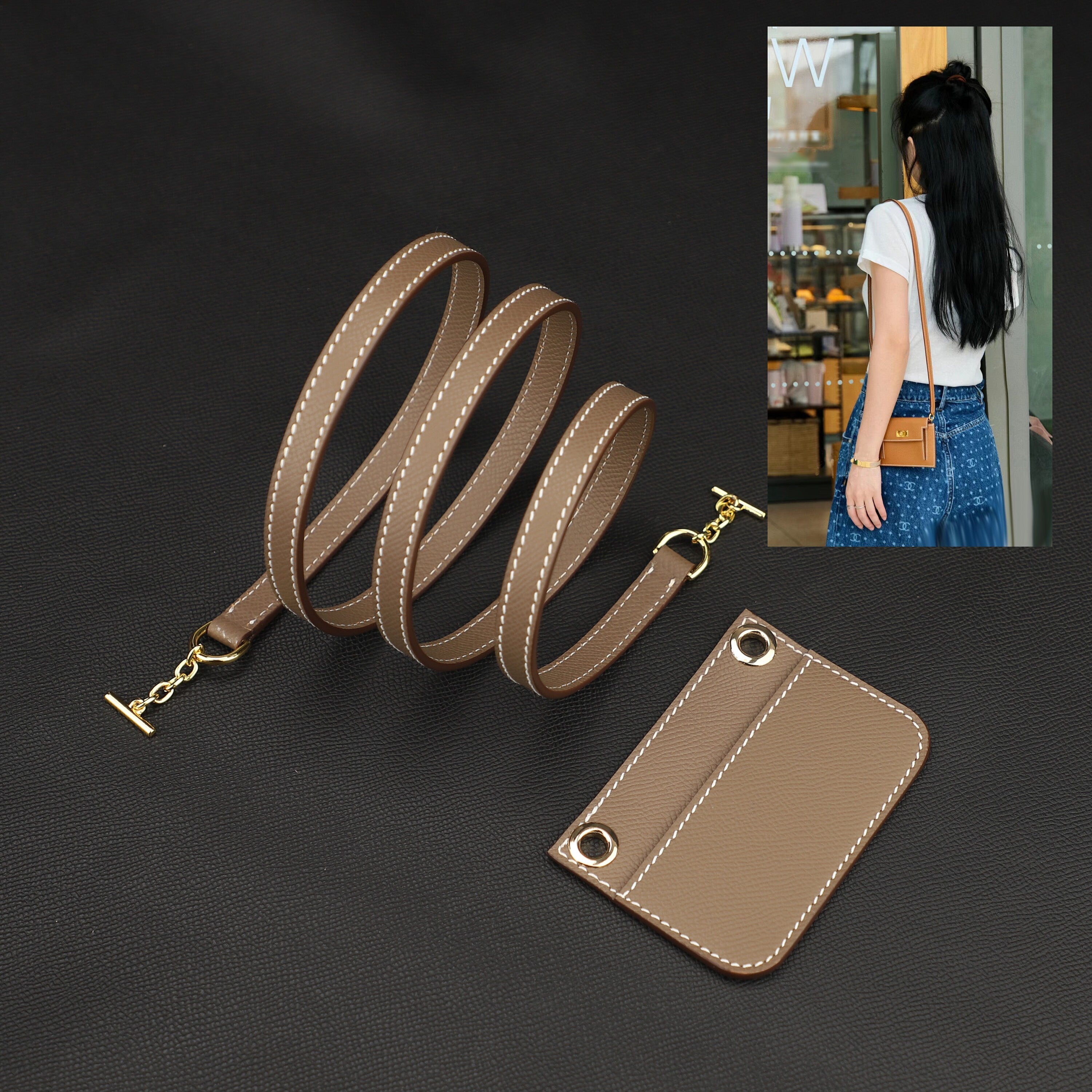 Handmade The Epsom insert with wallet strap for Kelly Pocket Compact wallet