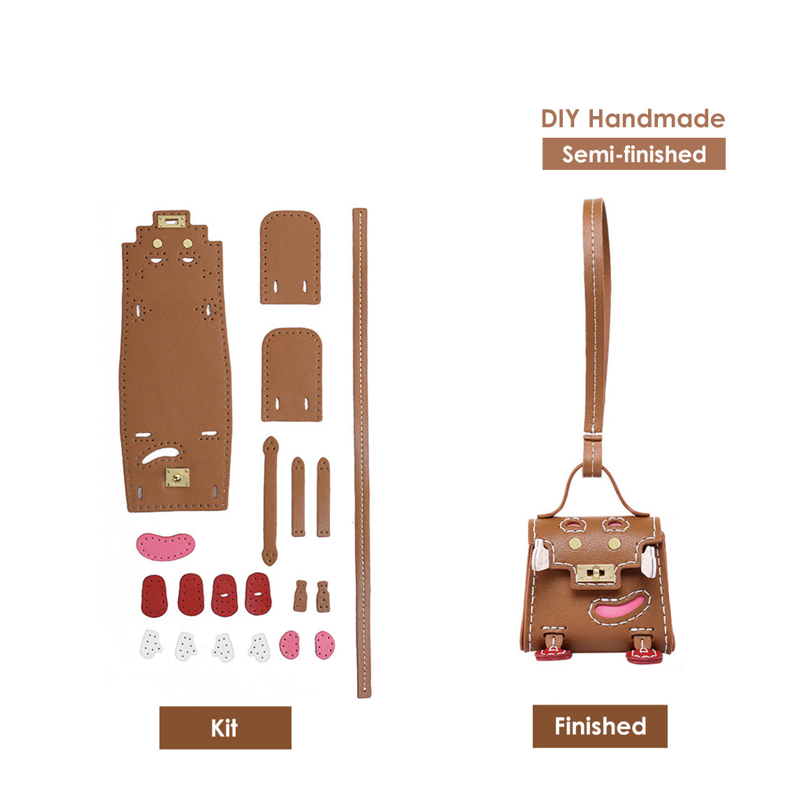 Leather DIY Kelly Doll Bag Charm Kit