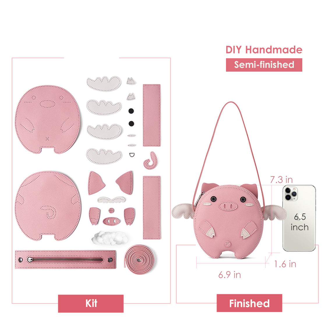 Flying Pig Bag Leather Kit - Best Gifts for Pig Lovers | Wirkin™