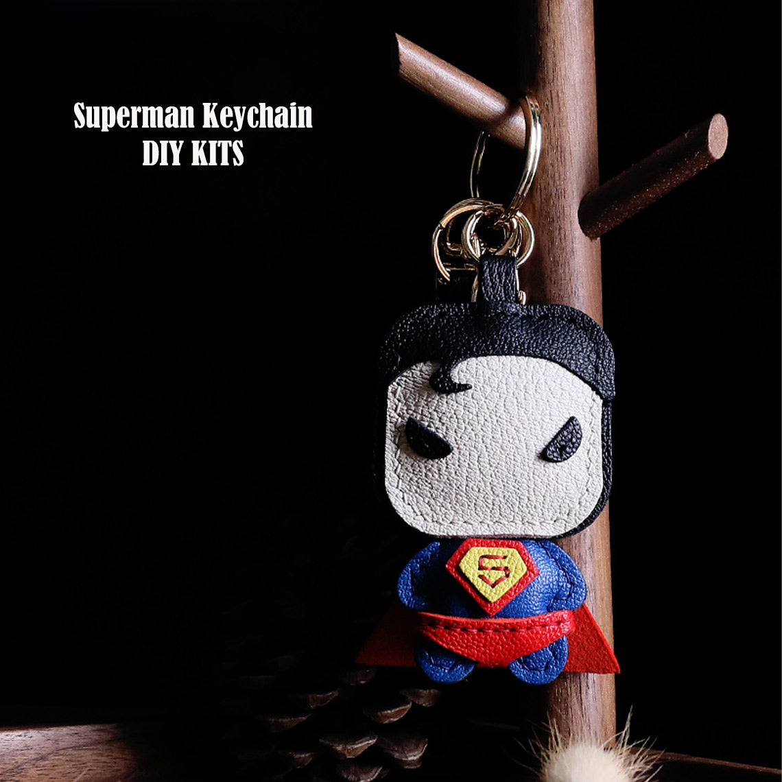Superman Keychain | Leather Superman Hero Keychain DIY Making Kits - Wirkin™