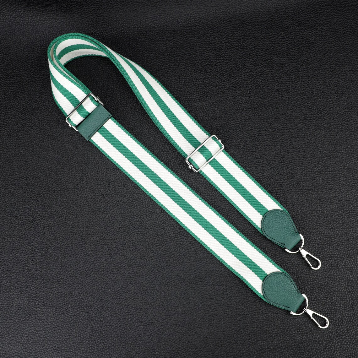 Striped Canvas Crossbody Bag Strap - 50mm Wide Adjustable Replacement