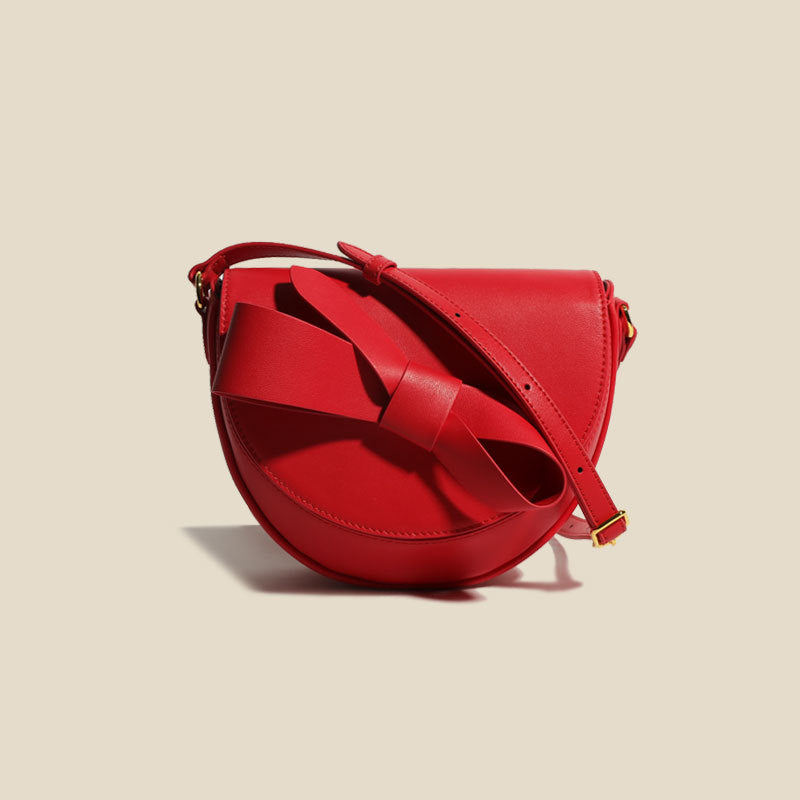 Women’s Genuine Leather Bowknot Shoulder Sanddle Bags image 2